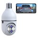 Campark SC11 10 x Hybrid Zoom 2MP Wireless WiFi Light Bulb Security Camera with Sound & Light Alarm, Color Night Vision