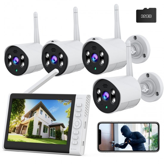 Campark SC01 1080P 2PCS Wireless Security Camera with 7" LCD Monitor And 32GB SD Card