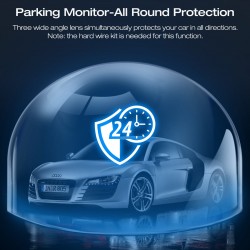 Campark DC40 3 Channel Dash Camera for Cars 4K+1080P Dual Channel, 4K+1080P+1080P Front Inside Rear Car Camera