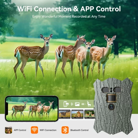 Campark Tc21 4k 46mp Trail Camera 950nm Non Glow Ultra Thin Wifi Bluetooth Solar Power Game 8423