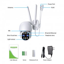 Campark SC20 4K Security Camera 8x Hybrid Zoom PTZ WiFi Dual Lens Cam with Color Night Vision Campark SC20 4K Security Camera 8x Hybrid Zoom PTZ WiFi Dual Lens Cam with Color Night Vision