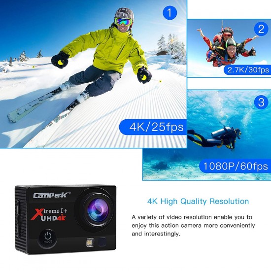 Campark ACT74 Action Camera 4K WiFi Waterproof Sports Camera