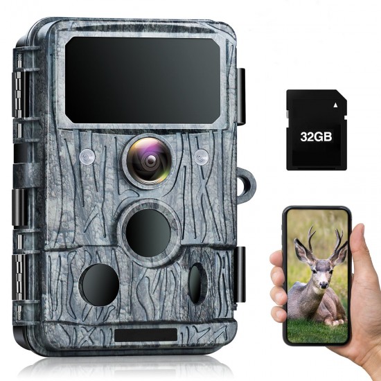 Campark TC05 4k 48MP Wifi Night Vision Trail Cam With 32G SD Card