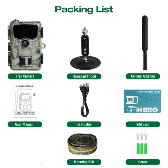 Campark TC14 24MP 1080P 4G LTE Wireless Cellular Trail Camera With Sim Card （Only Available In The US）
