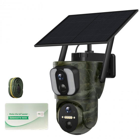 Campark TC26 4G LTE 1080P Dual Lens Trail Camera with Solar Power Panel,Watch in Real Time and No WiFi Limited, PIR Motion Detection