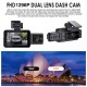 Full HD 1080P Dash Cam with Wi-Fi and 3 Lens 170° Wide Angle Night Vision and Loop Recording 32G TF Card Included