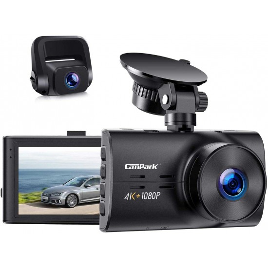 Campark DC30 Dual Dash Cam Native 4K&1080P Front and Rear Car Camera                  