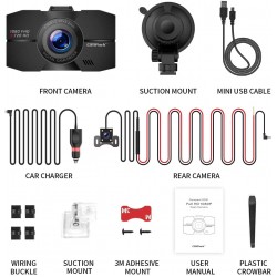 Campark DC02 Dash Cam Front and Rear Full HD Dual Dashboard Camera for Cars with 3 Inches Screen                   Campark DC02 Dash Cam Front and Rear Full HD Dual Dashboard Camera for Cars with 3 Inches Screen