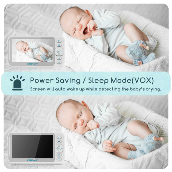 Campark BM40 Smart Night Vision 4.3 inch Split Screen Video Baby Monitor